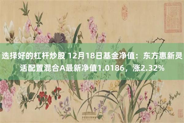 选择好的杠杆炒股 12月18日基金净值：东方惠新灵活配置混合A最新净值1.0186，涨2.32%