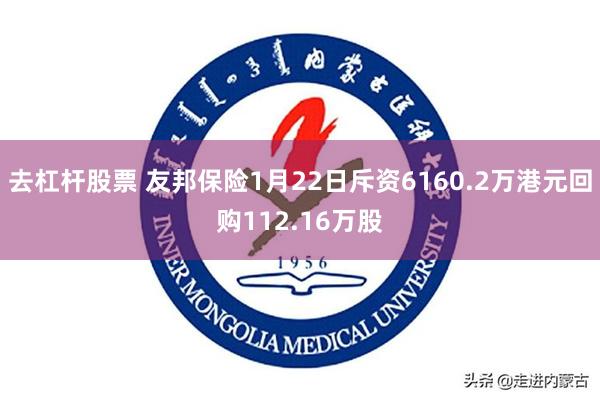 去杠杆股票 友邦保险1月22日斥资6160.2万港元回购112.16万股